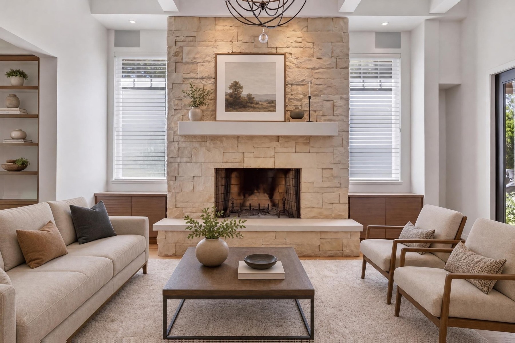 Living Room with modern virtual staging